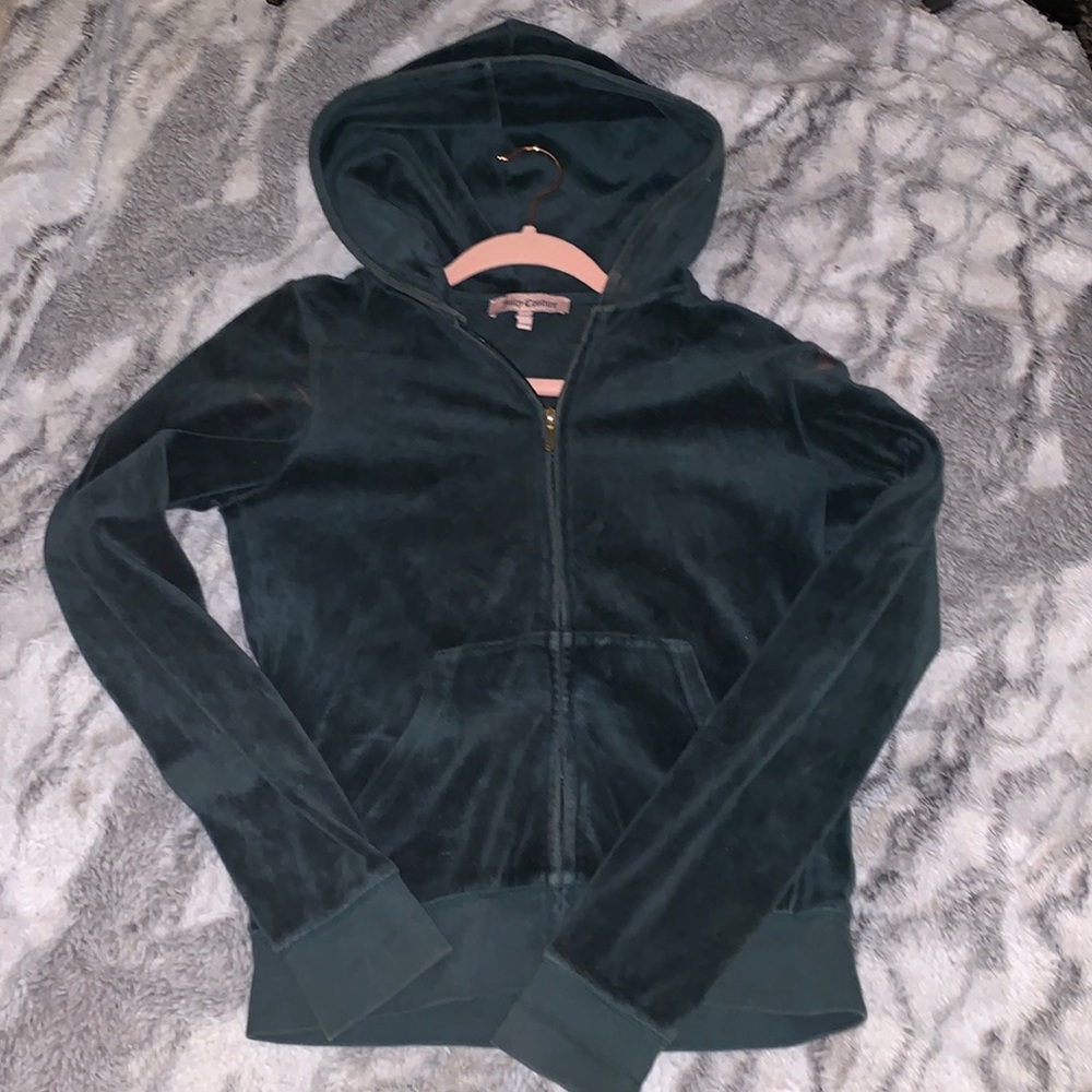 Dark green juicy zip up